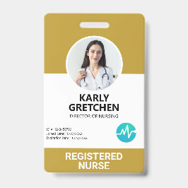 Aangepast modern ziekenhuis — gele foto-ID Badge