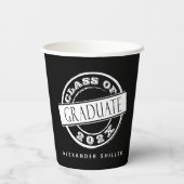 Aangepast modern zwart Afstuderen Papieren Bekers (Achterkant)