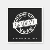 Aangepast modern zwart Afstuderen Servet (Voorkant)