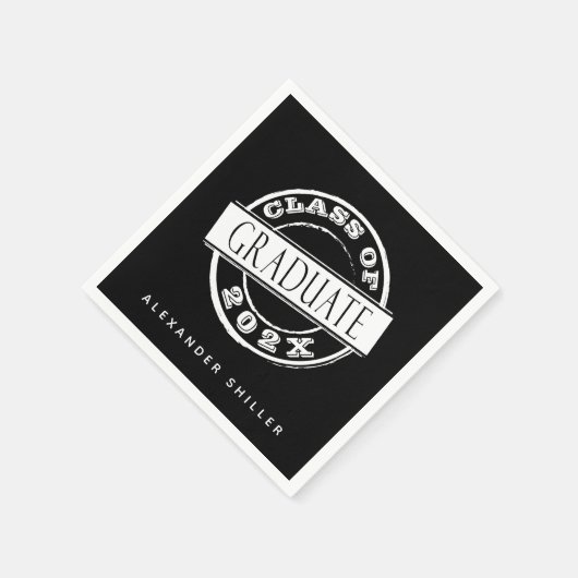 Aangepast modern zwart Afstuderen Servet (Hoek)