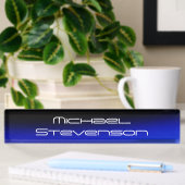 Aangepast modern zwart blauw naambord