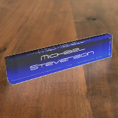 Aangepast modern zwart blauw naambord (Zijkant)