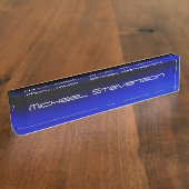 Aangepast modern zwart blauw naambord (Zijkant)