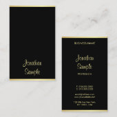Aangepast modern zwart Gold Handgeschreven script  Visitekaartje (Voorkant / Achterkant)