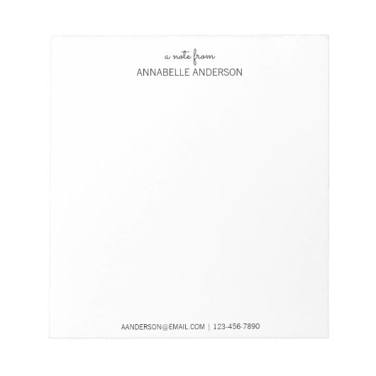 Aangepast modern zwart script een notitie van naam notitieblok (Voorkant)