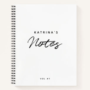 Aangepast modern zwart-witscript notitieboek