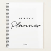 Aangepast modern zwart-witscript planner (Voorkant)
