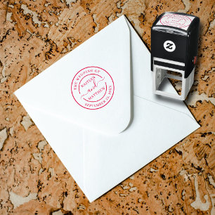 Aangepast moderne bruiloft-uitnodiging zelfinktende stempel