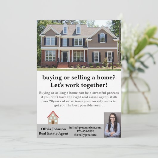 Aangepast moderne Estate Agent Bedankkaart (Staand voorkant)