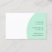 Aangepast moderne kalligrafie Sjabloon Mint Green Visitekaartje (Achterkant)