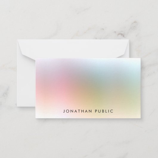 Aangepast, moderne kleurrijke Sjabloon, eenvoudig Notitiekaartje (Voorkant)