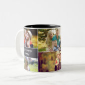 Aangepast Moederdag fotocollage-alkbord Tweekleurige Koffiemok (Voorkant links)