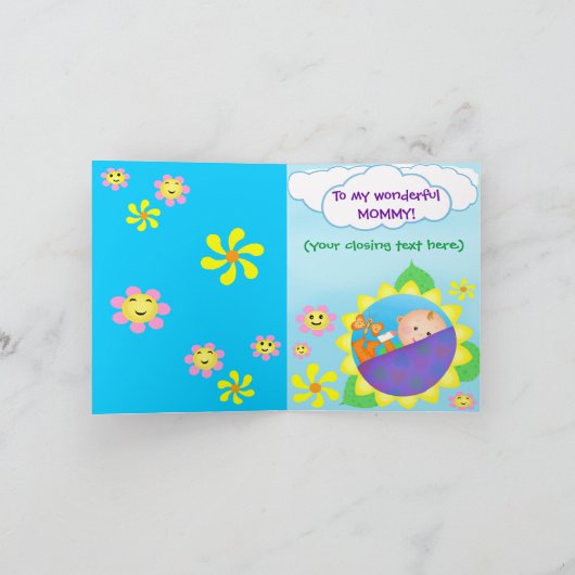 Aangepast Moederdag-Wenskaart Kaart (Binnen)