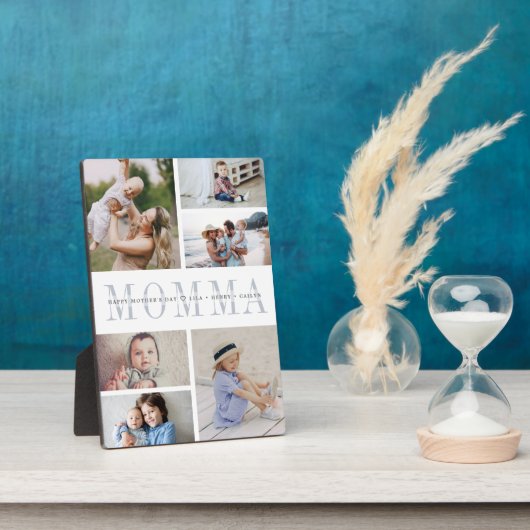Aangepast Momma Moederdag Kinder fotocollage Fotoplaat (Zijkant)