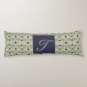 Aangepast monogram 2 Foto's Cyanus Flowers Lichaamskussen (Achterkant)