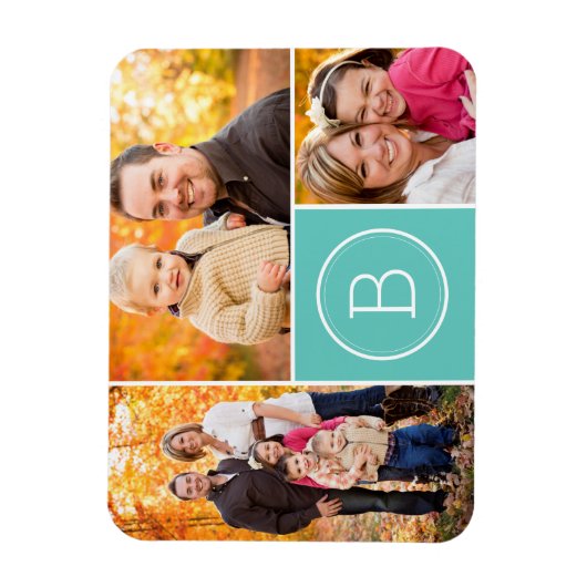 Aangepast monogram 3 Fotomagneet Magneet (Verticaal)