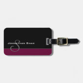 Aangepast monogram 5 (Bourgogne) Bagagelabel (Voorkant horizontaal)