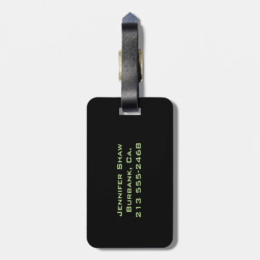 Aangepast monogram 5 (Mint Groen) Bagagelabel (Achterkant verticaal)