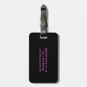 Aangepast monogram 5 (roze) bagagelabel (Achterkant verticaal)