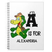 Aangepast monogram A is voor Alligator grappige re Notitieboek (Voorkant)