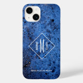 Aangepast monogram aangepast Blauw Case-Mate iPhone Case (Achterkant)