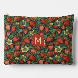 Aangepast monogram aardbeien patroon etui