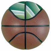 Aangepast Monogram Abstract Blauw Groen Basketbal (Rechts)