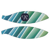 Aangepast Monogram Abstract Blauw Groen Basketbal (Panelen)