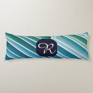 Aangepast Monogram Abstract Blauw Groen Lichaamsku Lichaamskussen