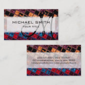 Aangepast monogram abstract mozaïekpatroon #16 visitekaartje (Voorkant / Achterkant)