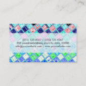 Aangepast monogram abstract mozaïekpatroon #19 visitekaartje (Achterkant)
