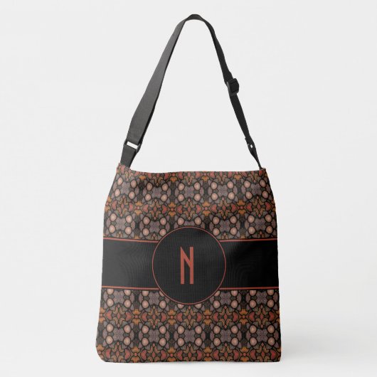 Aangepast monogram abstract patroon crossbody tas (Achterkant)