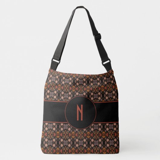 Aangepast monogram abstract patroon crossbody tas (Voorkant)