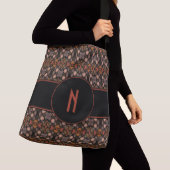 Aangepast monogram abstract patroon crossbody tas (Dichtbij)