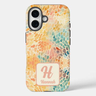 Aangepast monogram Abstract Waterverf Patroon iPhone 16 Hoesje
