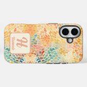 Aangepast monogram Abstract Waterverf Patroon Case-Mate iPhone Case (Achterkant (horizontaal))