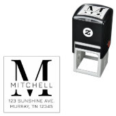Aangepast monogram adres Zelfinkend stempel (In situ)