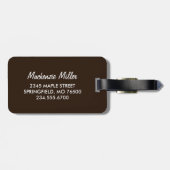 Aangepast monogram afdrukken in bruin en luipaard bagagelabel (Achterkant horizontaal)