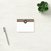 Aangepast monogram afdrukken in bruin en luipaard post-it® notes (Kantoor)