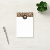 Aangepast monogram afdrukken in bruin en luipaard post-it® notes (Kantoor)