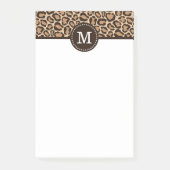 Aangepast monogram afdrukken in bruin en luipaard post-it® notes (Voorkant)
