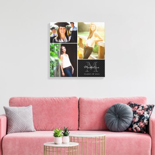 Aangepast monogram Afstuderen 2014 Foto Collage Canvas Afdruk (Insitu (Woonkamer))
