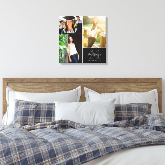 Aangepast monogram Afstuderen 2014 Foto Collage Canvas Afdruk (Insitu (Slaapkamer))
