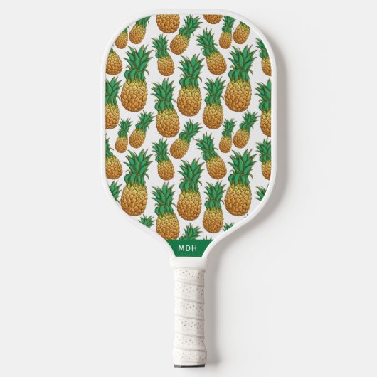Aangepast monogram anananappelpatroon pickleball paddle (Voorkant)
