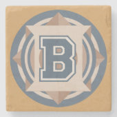 Aangepast monogram "B" Initiaal Stenen Onderzetter (Voorkant)