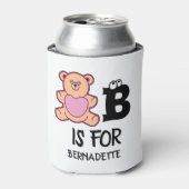 Aangepast monogram B is voor beer grappig schattig Blikjeskoeler (Blikje Voorkant)