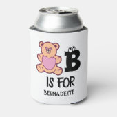 Aangepast monogram B is voor beer grappig schattig Blikjeskoeler (Blikje Achterkant)