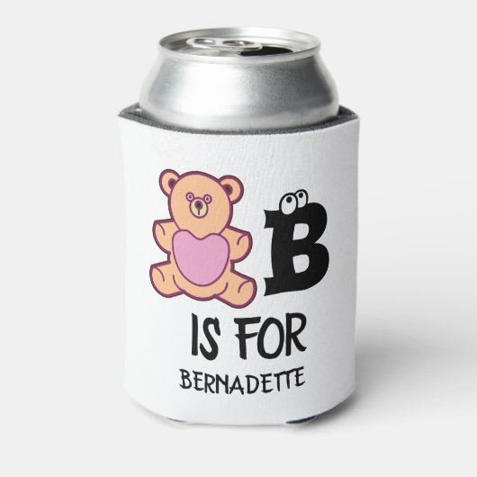 Aangepast monogram B is voor beer grappig schattig Blikjeskoeler (Blikje Achterkant)