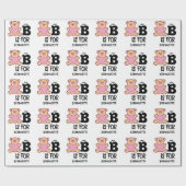 Aangepast monogram B is voor beer grappig schattig Cadeaupapier (Vlak)