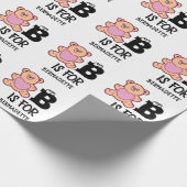 Aangepast monogram B is voor beer grappig schattig Cadeaupapier (Hoek)